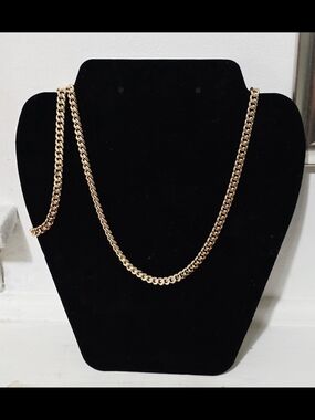 Classic 18k Gold Plated Curb Chain Necklace for Men